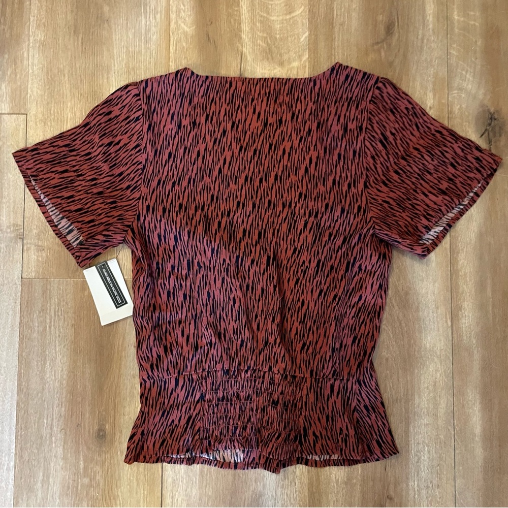 Leith Rust Henna Short Sleeve Button Up Shirt - Picture 5 of 6